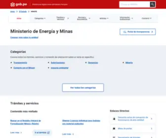 Minem.gob.pe(Ministerio de Energía y Minas) Screenshot