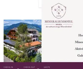 Mineralienhotel.com(Das Boutique Hotel im Herzen Südtirols) Screenshot