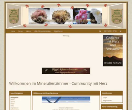 Mineralienzimmer.de(Mineralien Sammlercommunity) Screenshot