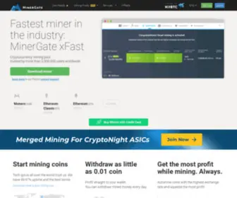 Minergate.com(Cryptocoin mining pool) Screenshot