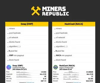 Minersrepublic.com(Miners Republic Pools) Screenshot