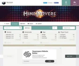 Mineservers.com(Mine Servers) Screenshot