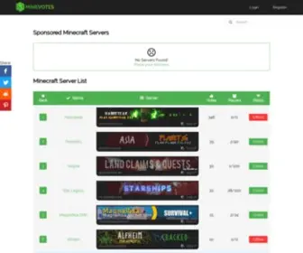 Minevotes.com(Minecraft Servers) Screenshot