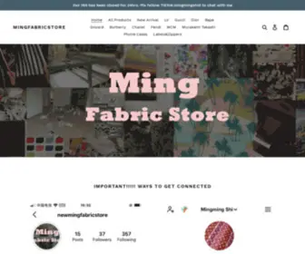 Mingfabricstore.com(Ming Fabric Store for Designer Leather Fabrics) Screenshot