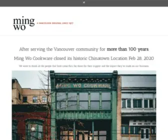 Mingwo.com(A Vancouver Original Since 1917) Screenshot