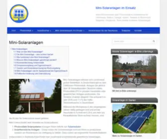 Mini-Solaranlagen.com(Mini-Solaranlagen in der Photovoltaik) Screenshot