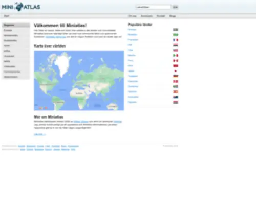 Miniatlas.se(Kartor & fakta om världens alla länder och städer) Screenshot