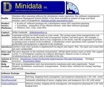 Minidata.ca(Distribution Center Scheduling Software) Screenshot