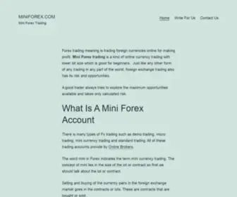 Miniforex.com(Mini Forex) Screenshot