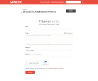 Minilex.se(Juridisk rådgivning till liten) Screenshot