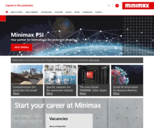 Minimax.us(Ex­perts in fire pro­tec­tion) Screenshot