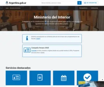 Mininterior.gov.ar(Ministerio del Interior) Screenshot