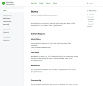 Minishmaker.com(Welcome to the minish maker documentation) Screenshot