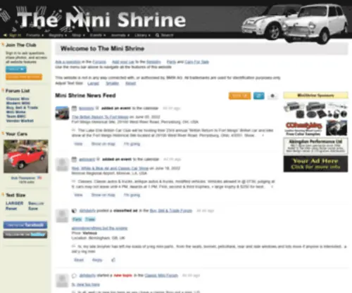 Minishrine.com(The Mini Shrine) Screenshot