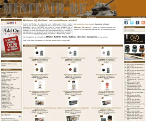 Minitair.be(Online scale modeling store) Screenshot