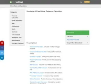 Miniwebtool.com(Online Tools and Calculators) Screenshot