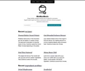 Minmaxmeals.com(MinMaxMeals) Screenshot