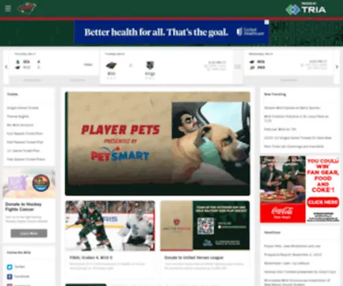 Minnesotawild.com(Official Minnesota Wild Website) Screenshot