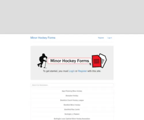 Minorhockeyforms.com(Minor Hockey Forms) Screenshot