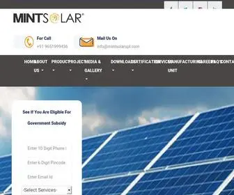 Mintsolarspl.com(Mint Solar Solutions Pvt) Screenshot