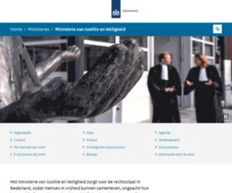 Minvenj.nl(Ministerie van Justitie en Veiligheid) Screenshot