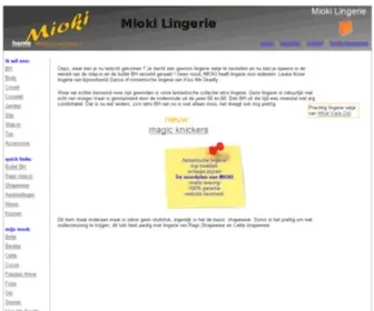 Mioki-Lingerie.nl(Lingerie en ondermode) Screenshot