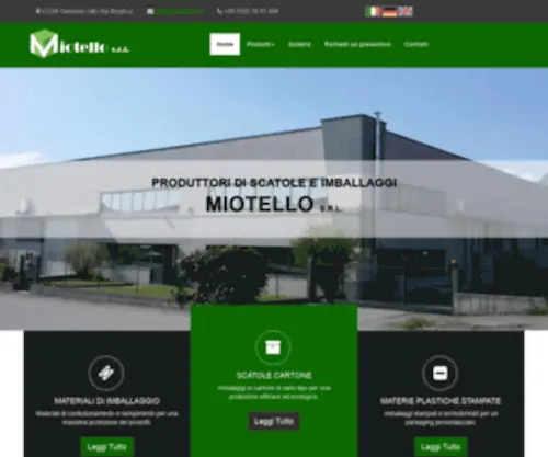 Miotellosrl.it(Scatolificio Miotello specialista in imballaggi e prodotti di confezionamento) Screenshot