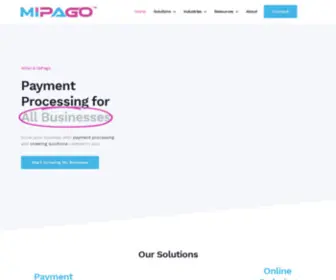 Mipago.com(Merchant Processing Solutions for All Businesses) Screenshot