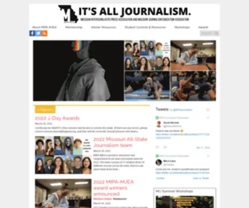 Mipajournalism.com(The Student News Site of Missouri Interscholastic Press Association) Screenshot
