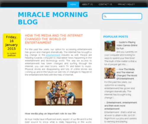 Miraclemorningblog.com(See related links to what you are looking for) Screenshot