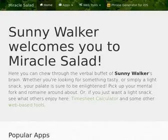 Miraclesalad.com(Sunny Walker welcomes you to Miracle Salad) Screenshot
