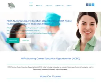 Miranceo.com(MIRA Nursing Career Education Opportunities (NCEO)) Screenshot