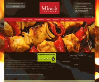 Mirash.co.uk(Mirash Tandoori Indian Restaurant & Takeaway) Screenshot