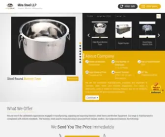 Mirasteels.net(Mira Steel LLP) Screenshot