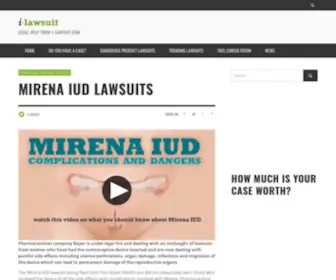 Mirenaiudlawsuits.net(Mirena IUD Lawsuits) Screenshot