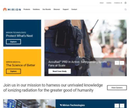Mirion.com(Radiation Measurement & Detection Devices) Screenshot