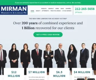 Mirmanlawyers.com(New York City Personal Injury Lawyer) Screenshot