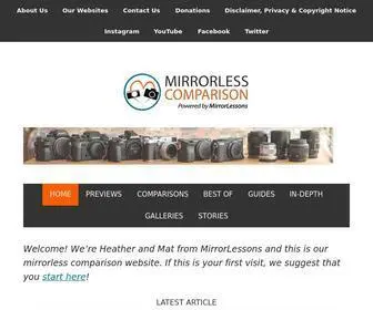 Mirrorlesscomparison.com(Mirrorless Comparison) Screenshot