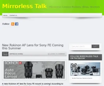 Mirrorlesstalk.com(Mirrorless Talk) Screenshot