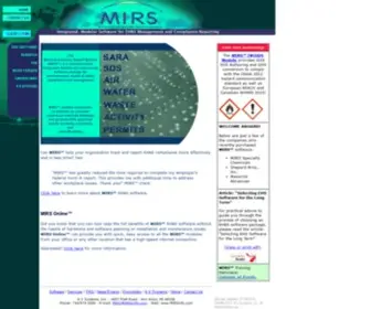 Mirsinfo.com(Flexible Software for Environmental Compliance Reporting & SDS Management) Screenshot