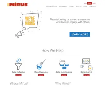 Mirus.com(Restaurant Data Management & Reporting) Screenshot