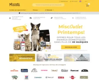 Miscota.lu(Nourriture et accessoires pour animaux) Screenshot