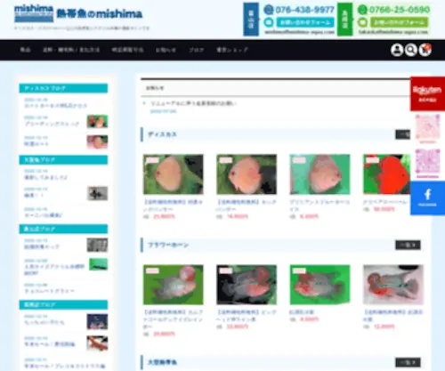 Mishima-Aqua.com(ディスカス) Screenshot