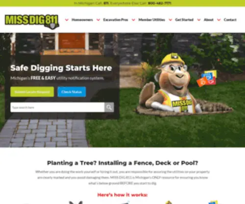 Missdig811.org(Michigan Utility Notification Center) Screenshot