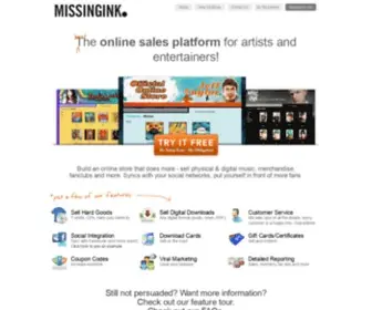 Missinginkshop.com(Missingink Shop) Screenshot