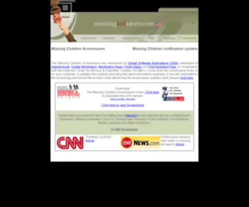 Missingkidssaver.com(Missing Children Screensaver) Screenshot