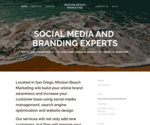 Missionbeachmarketing.com(We are a social media management company) Screenshot