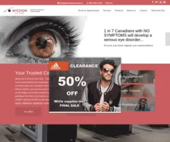 Missioneyecare.ca(Mission Eye Care) Screenshot