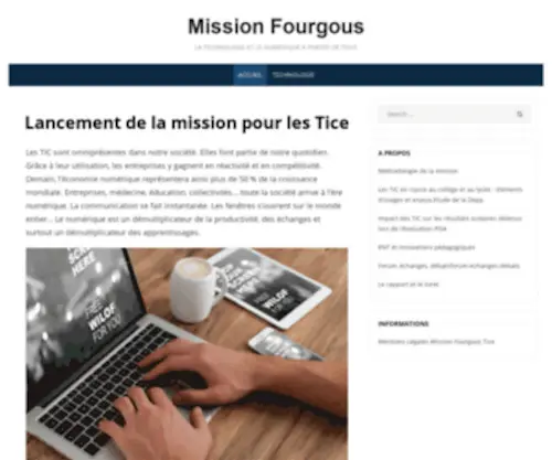 Missionfourgous-Tice.fr(Lancement de la mission pour les Tice) Screenshot