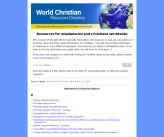 Missionresources.com(World Christian Resource Directory) Screenshot